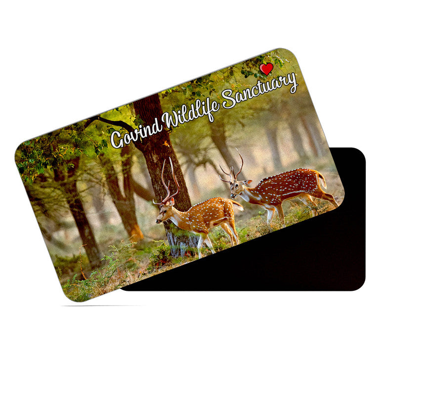 dhcrafts Rectangular Rubber Fridge Magnet / Magnetic Card Multicolor Govind Pashu Vihar National Park & Sanctuary Uttarakhand Design Pack of 1 (8.6cm x 5.4cm)